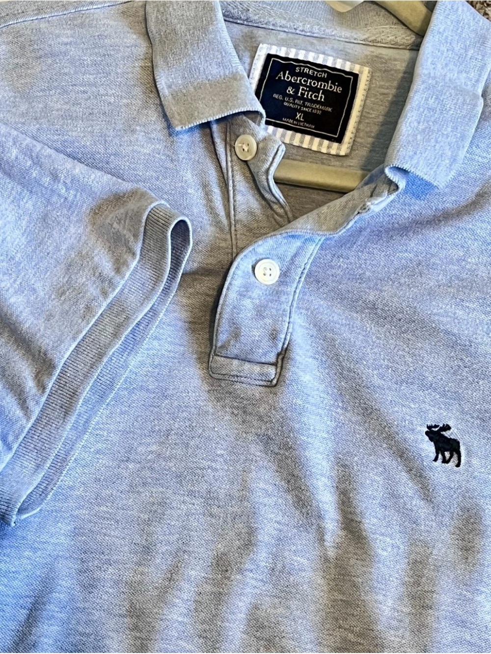 VTG 90s Y2K Abercrombie & Fitch Muscle Polo Shirt Men’s Size XL Blue Preppy EUC